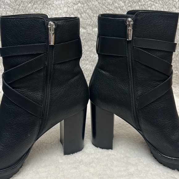 Vince Camuto VC-Elisen Womens Leather Block-Heel Mid-Calf Boots black size 10 - Picture 6 of 6
